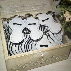 White Chapstick Holders Keychains